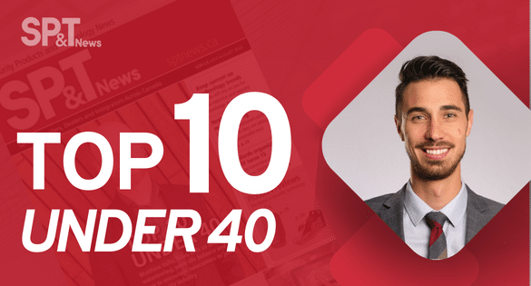 Chris Neumann headshot with text "Top 10 under 40"